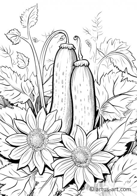 Cucumber in a Garden Coloring Page